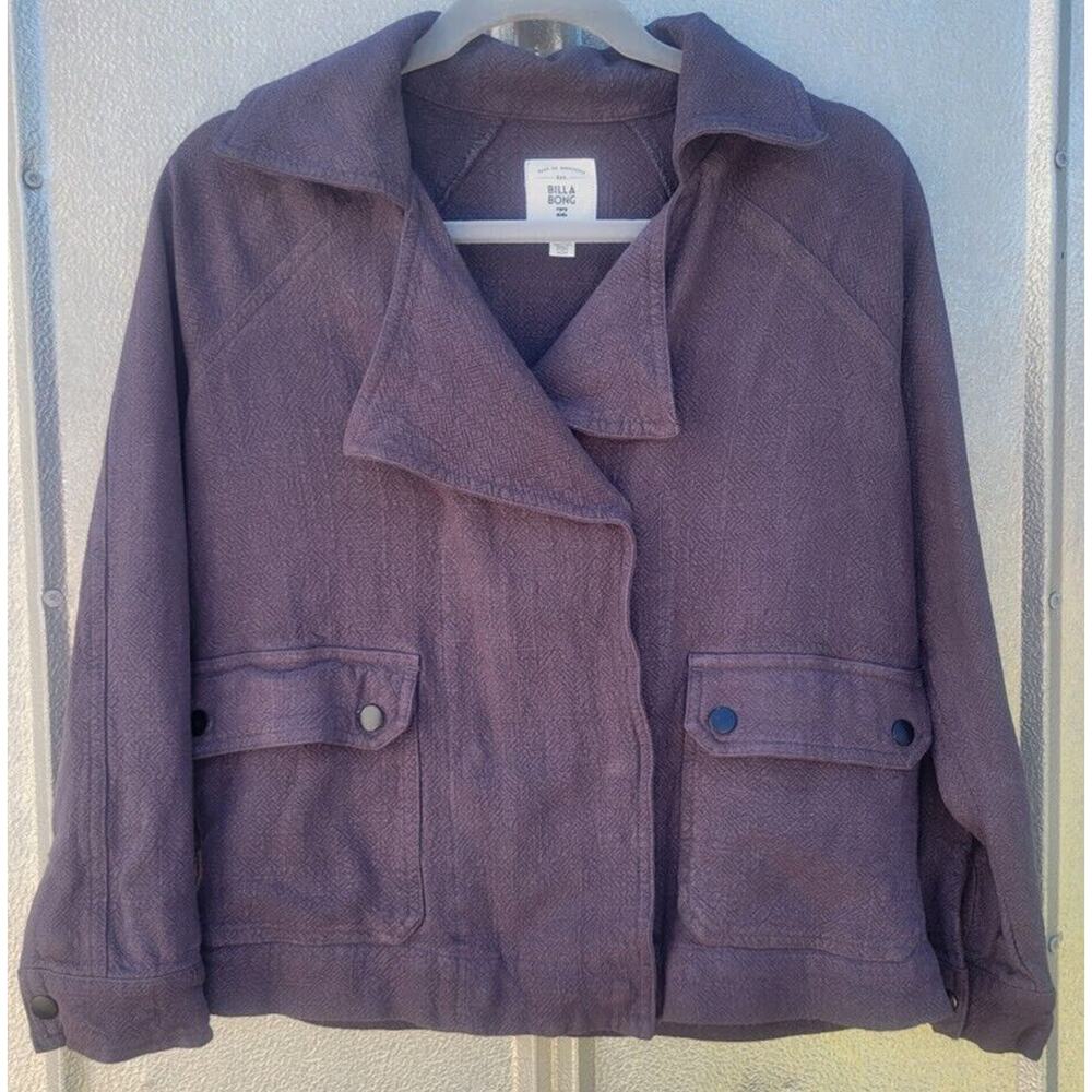 BillaBong Spring Skate Drape Linen Blend Jacket Women's Size M